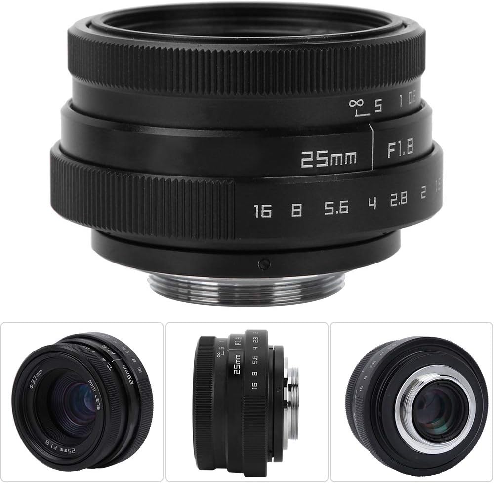 Topiky 25mm F1.8 Mini CCTV C Mount Wide Angle Lens with Cap for for for Mirrorless Camera(Black) - Image 3