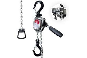 YATOINTO 1/2 Ton 1100lbs Chrome Mini Lever Block, 3M 10Ft Come Along Manual Chain Hoist, Steel G80 Puller Hoist, with Hook for Building