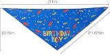 Pejlnd Dog Birthday Bandana Blue Cotton 79x32cm Large Party Scarf view 2