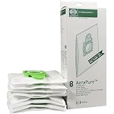SEBO Filter Bag Box Airbelt E, 8 Three-Layer Ultra Bags with caps #8300AM