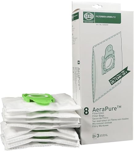 Lot De 8 Sacs D'aspirateur De Rechange Pour SEBO Felix Ultra 7029ER - Filtration Efficace, Remplacement Facile