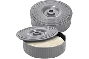 Covzoe 2 Pack Tortilla Warmer, 8.5 x 2.5 Inch Tortilla Server with Lid, Taco Holder for Mexican Fiesta Party, Pancake Keeper 