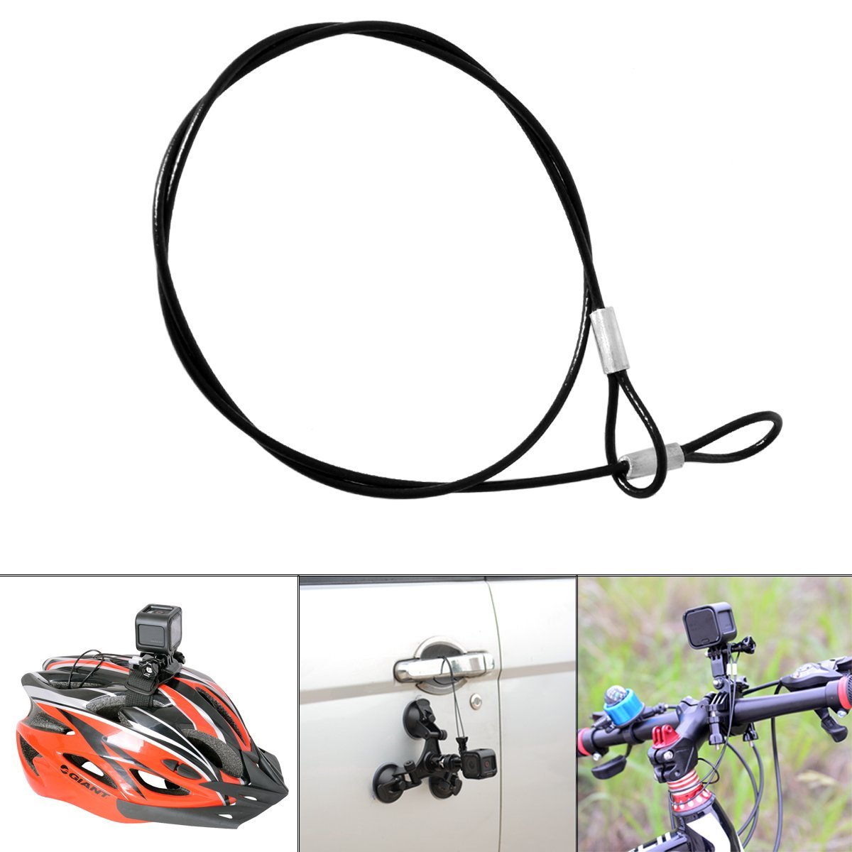 Fantaseal Kit de Cuerda de Acero inoxidable Plástico recubierto Tether seguridad para