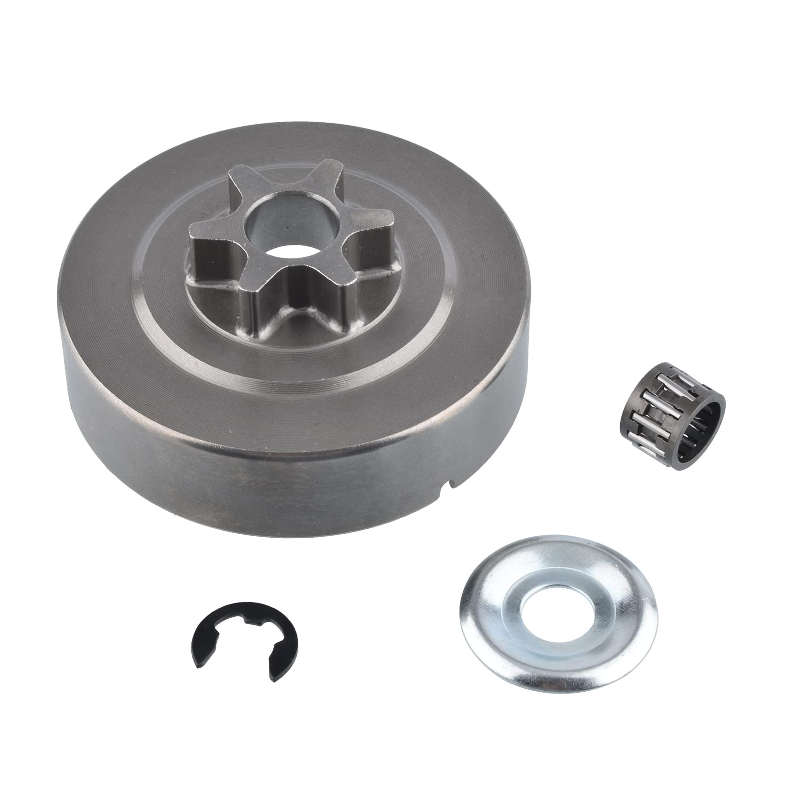 3/8 6T Clutch Drum Sprocket Washer E-Clip Kit for Stihl 017 018 021 023 025 MS170 MS180 MS210 MS230 MS250 Chainsaw