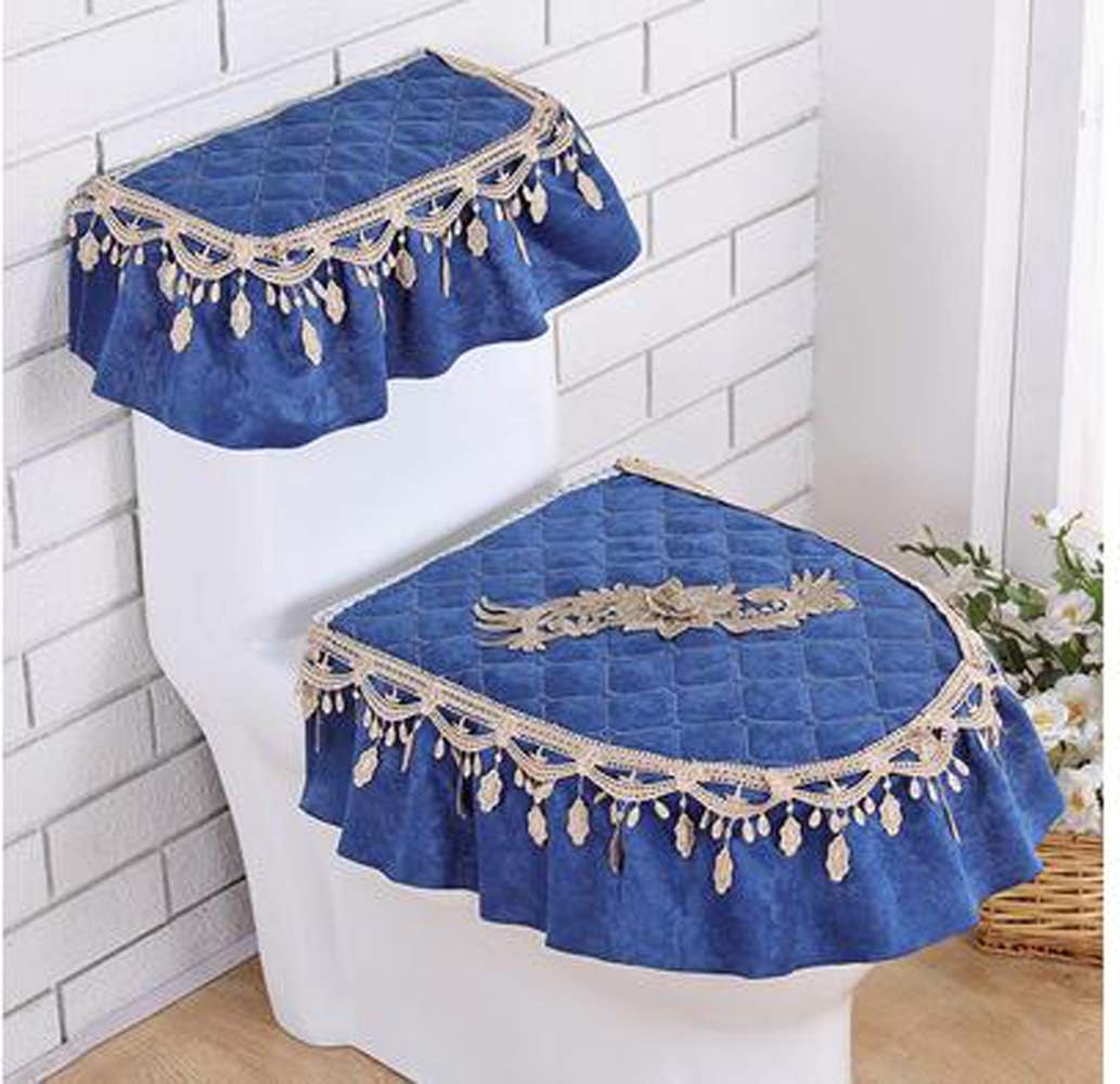 Amazon Com Wshine Floral Print Lace Bathroom Decor Tank Cover Lid Cover Toilet Seat Cover With Zipper Design 1 Home Kitchen