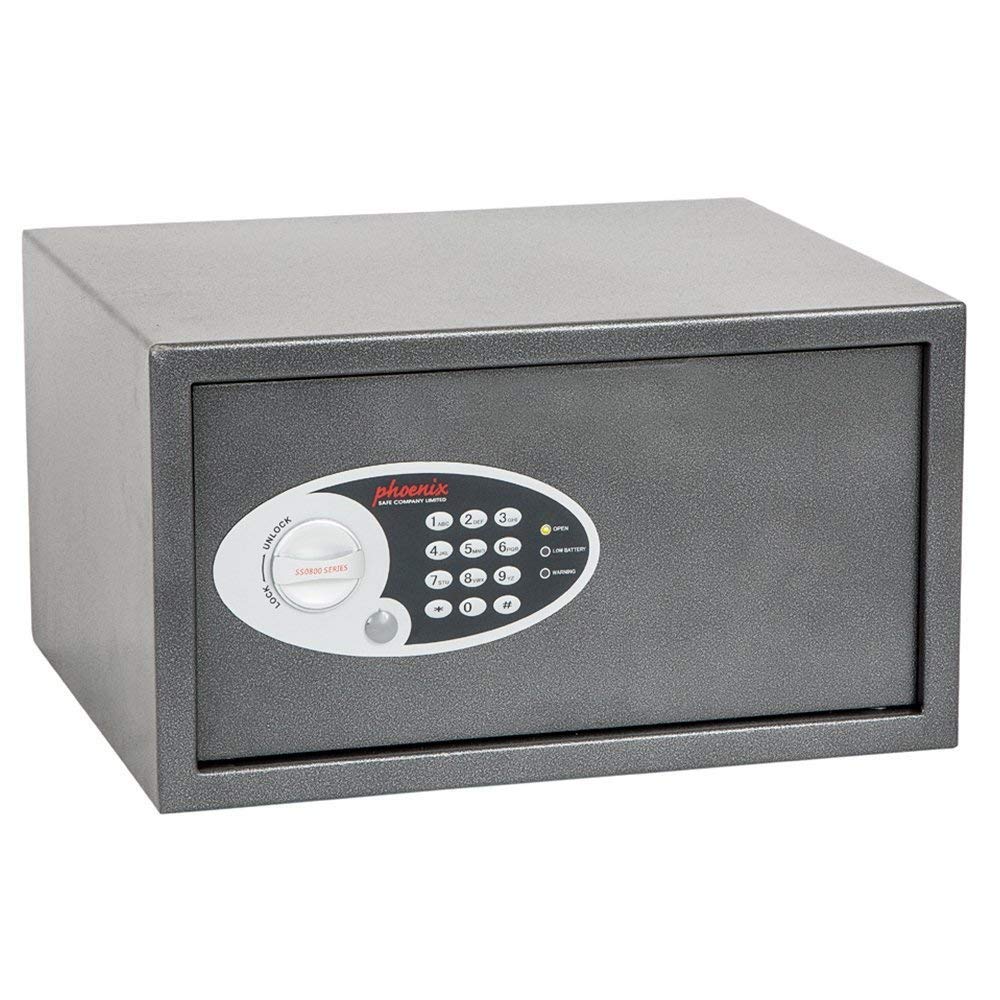 Phoenix Safe Company – SS0803E Vela Home & Office Security Safe - Twin Locking Bolts - Electronic Locking - Metallic Graphite Finish - 34 Litre Capacity - 12kg