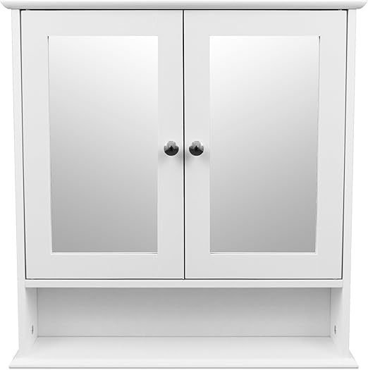 Spiegelschrank Mit Ablage 56x13x58cm Im Landhaus Stil Wandschrank Hangeschrank Fur Bad Und Flur Weiss Amazon De Kuche Haushalt