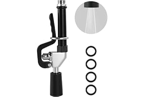 ALEASHA Pre Rinse Sprayer Commercial Sink Sprayer Head, Low Lead Spray Valve Dish Spray Nozzle with Ergonomic Handle, High Pressure Brass Faucet Parts for Commercial Kitchen Faucet, Chrome Finished, Black