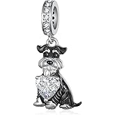 jiulegufa Schnauzer Charms for Bracelets 925 Sterling Silver Dog Charms Cute Animals Schnauzer Jewelry Gifts for Women