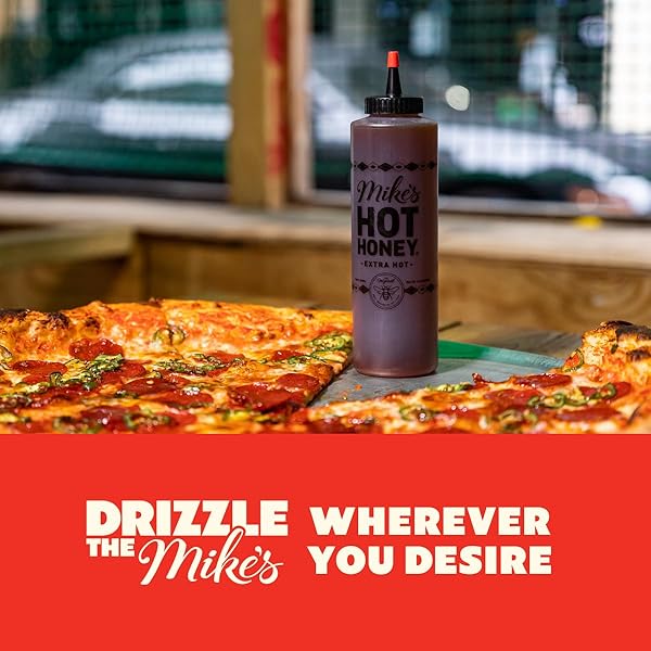 MIKE’S HOT HONEY, EXTRA HOT, AMERICA’S #1 BRAND OF HOT HONEY, SPICY HONEY INFUSED WITH CHILI PEPPERS, GLUTEN-FREE, PALEO-FRIENDLY, SWEET HEAT, PERFECT FOR HOT SAUCE LOVERS (24OZ CHEF’S BOTTLE, 1 PACK)