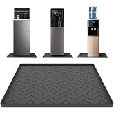 Water Cooler Mat &ndash; 19.7" x 19.7" Silicone Water Dispenser Mat for Floor &amp; Countertop, Spill-Proof &amp; Waterproof Tray for Coffee Maker, Kitchen, Pets, Office Use (Black, 19.7' * 19.7')