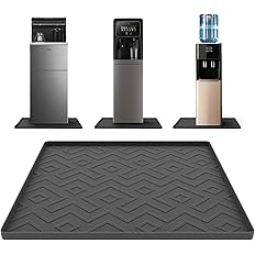 Water Cooler Mat – 19.7" x 19.7" Silicone Water Dispenser Mat for Floor & Countertop, Spill-Proof & Waterproof Tray for Coffe