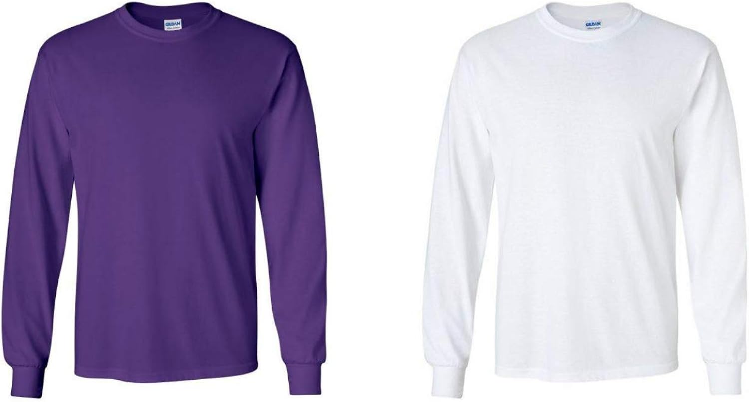 Gildan Men's Ultra Cotton Adult Long Sleeve T-Shirt, 2-Pack | 
