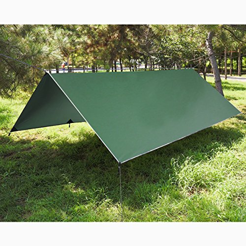 YZtree Tarp Tent ,10x10ft Waterproof Fly Tent Tarp Ripstop Nylon Camping Camping Shelter with 170" Centerline for Camping, Hiking, Backpacking, Hammock, and Outdoor Living - Thumbnail 2