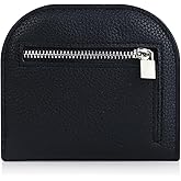 AdiStylinno Small Wallet for Women, Ladies Leather Bifold Coin Purse, Cute Mini Change Purses with Zipper Pocket Card slots (Black)
