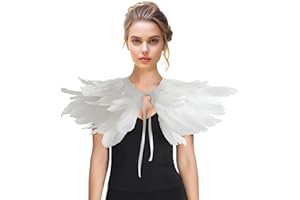 HOMELEX Feather Shawl for Women - Swan Feathers Collar Halloween Crow Cape Witch Costume Accessories