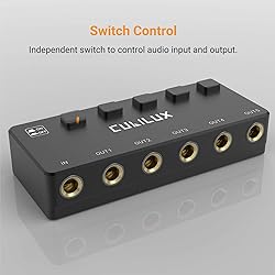 Cubilux 5-Way 6.35mm Stereo Audio Splitter with