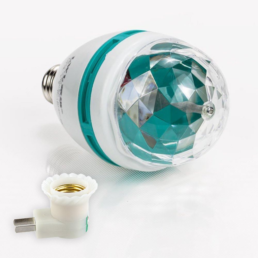 LVL LED Rotating Disco Light Bulb with E27/E26 Screw Base (Multi