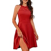 Bbonlinedress Women Cocktail Formal Wedding Dress Halter Evening Party Short Bridesmaid Holiday Prom Dresses for Teens 2026