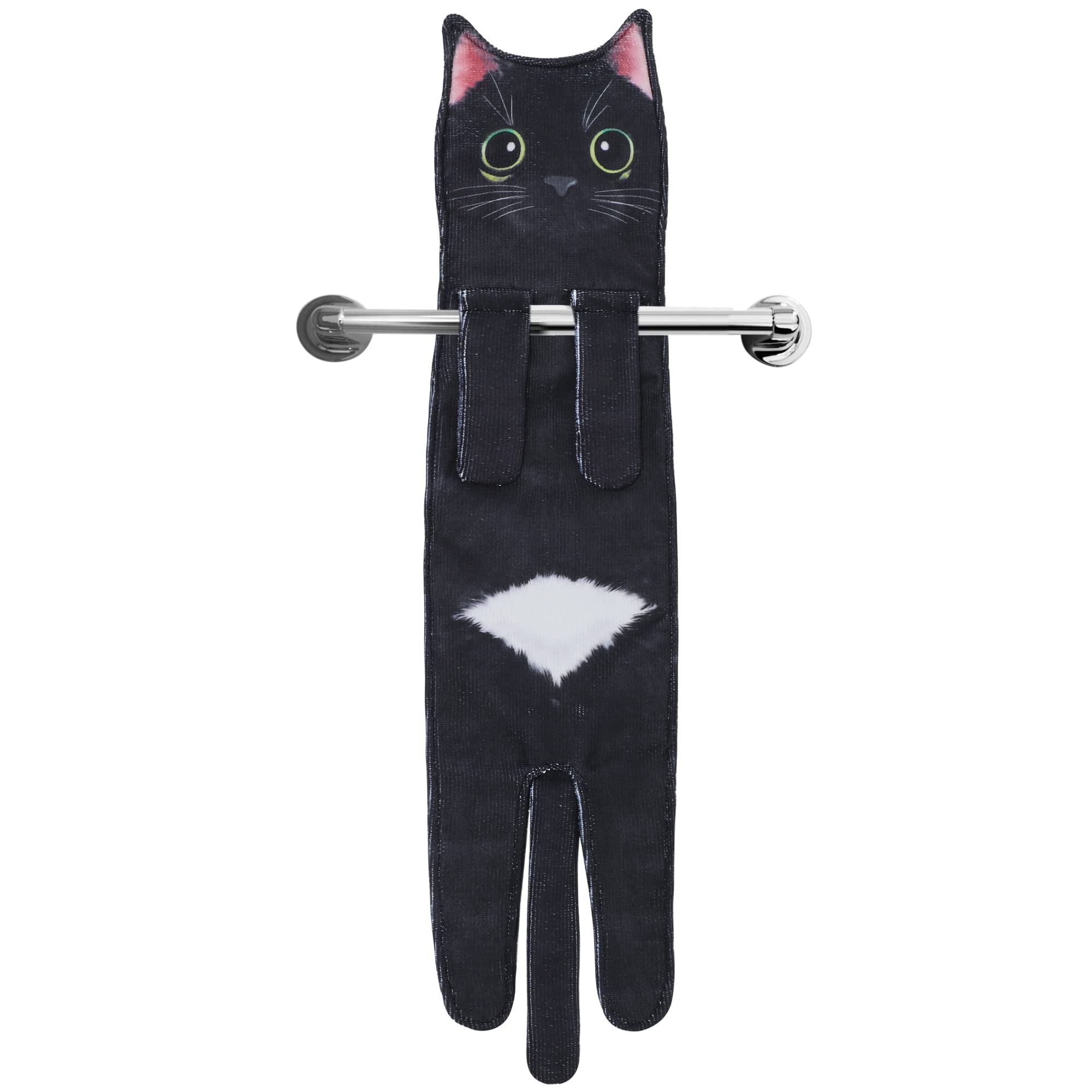 Cat Funny Hand Towels - Cute Bathroom Kitchen Towels Cat Decor Decorative Hanging Face Towels Super Absorbent Soft - Mothers Day Easter Birthday Christmas New Home Gifts for Women Mum Cat Lovers