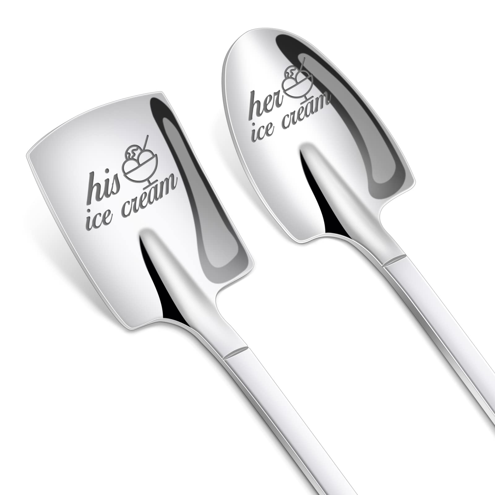 Welsky Anniversary Spoon Gifts for Her Him, Wedding Gifts for Him Her Steel Spoons, Valentines Day Gift for Couples Lovers Stainless Steel Coffee Spoon Pack of 2 Set, Romantic Mr and Mrs Gift