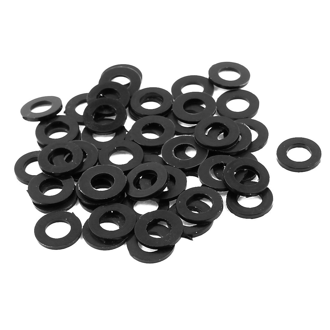 sourcing map a15080400ux0764 Nylon Spacer Washer 50Pcs M6 x 12Mm Nylon Spacer Flat Nylon Standoff Washer Insulation