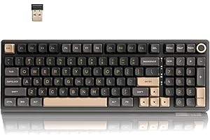 RK ROYAL KLUDGE R98 Pro Wireless Mechanical Keyboard, Creamy Bluetooth/2.4GHz/Wired RGB Gaming Keyboard with Number Pad and K