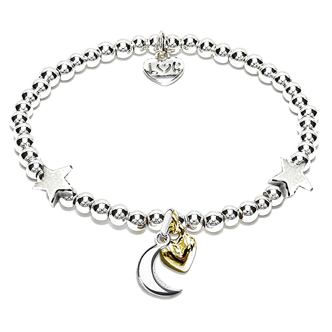 Life Charms Rosey Rabbit - Love You To The Moon And Back Silver Plated Bracelet - Beautiful Gift For Her - Women's, Ladies, Girl's, Female Jewellery