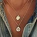 Jovono Boho Multilayered Necklace Star Moon Pendant Jewelry Necklace Chains for Women and Girls (Gold)
