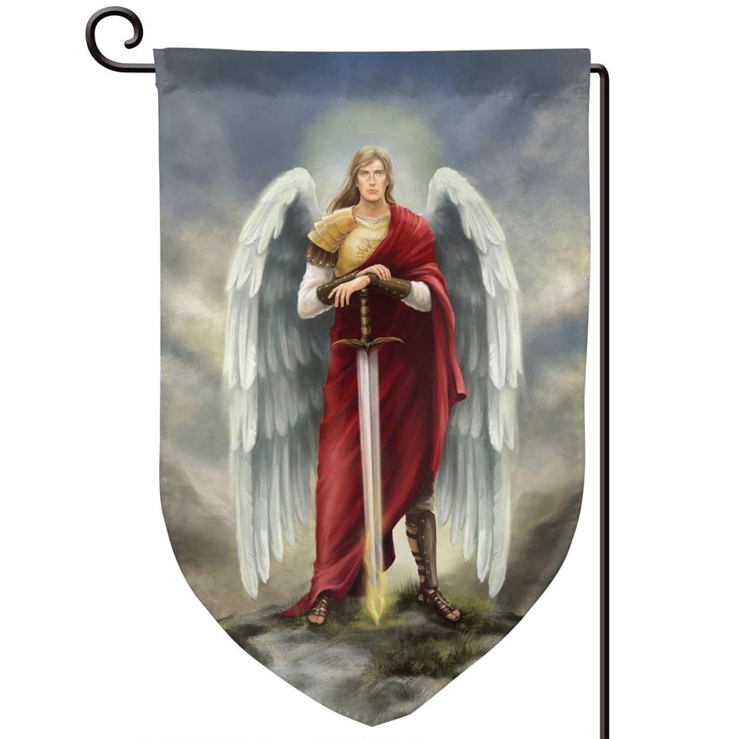 Archangel Michael Garden Flags Outside Flag Porch Patio Yard Flags Outdoor Decorative Banner 12.8x18in