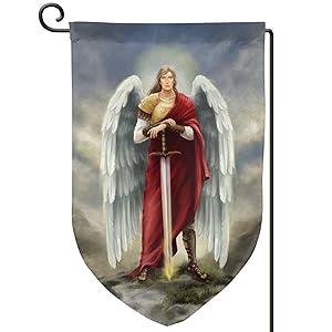 Archangel Michael Garden Flags Outside Flag Porch Patio Yard Flags Outdoor Decorative Banner 12.8x18in