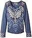 Miss Me Girls' Embellished Graphic Thermal Top