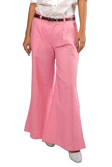 pink flared pants