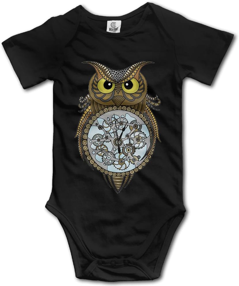 Baby's Steam Punk Owl Hanging Bodysuit Onesies Short Sleeve
