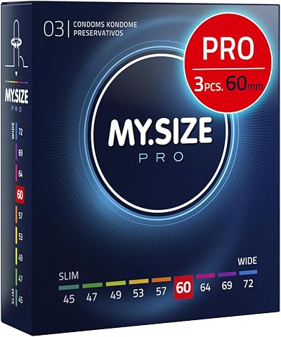 MY.SIZE PRO Condom Size 5 XL 60 mm 3 Count - Transparent Lubricated