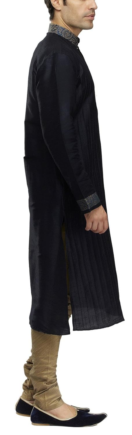 manyavar men's cotton silk kurta pyjama