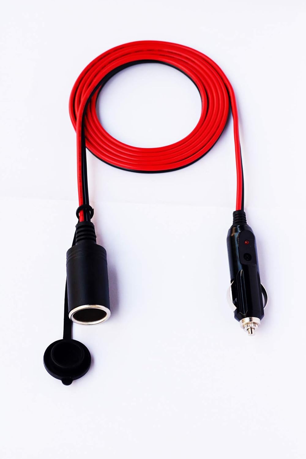 Dongge 12V 24V Cigarette Lighter Extension Cord 6.56FT 16AWG Heavy Duty Pure Copper Cable with