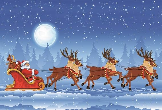 Sfondi Natalizi Renne.Yongfoto 1 5x1m Sfondo Fotografico Natale Babbo Natale Regali A Slitta Di Renne Bag Shining Moon Snowing Winter Xmas Fondale Foto Festa Bambini Boby Nozze Adulto Partito Studio Fotografico Puntelli Amazon It Elettronica