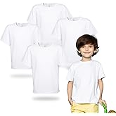 METFUIN 4 Pack Toddler Blank Sublimation T-Shirt,Modal Crew Neck Short Sleeve, T-Shirt for Kids Baby Children