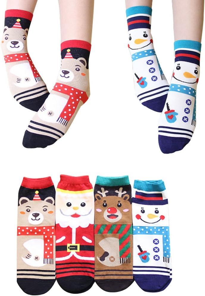 RVESCHZ Fuzzy Korean Cute Socks for Teen Girls 4 Pack