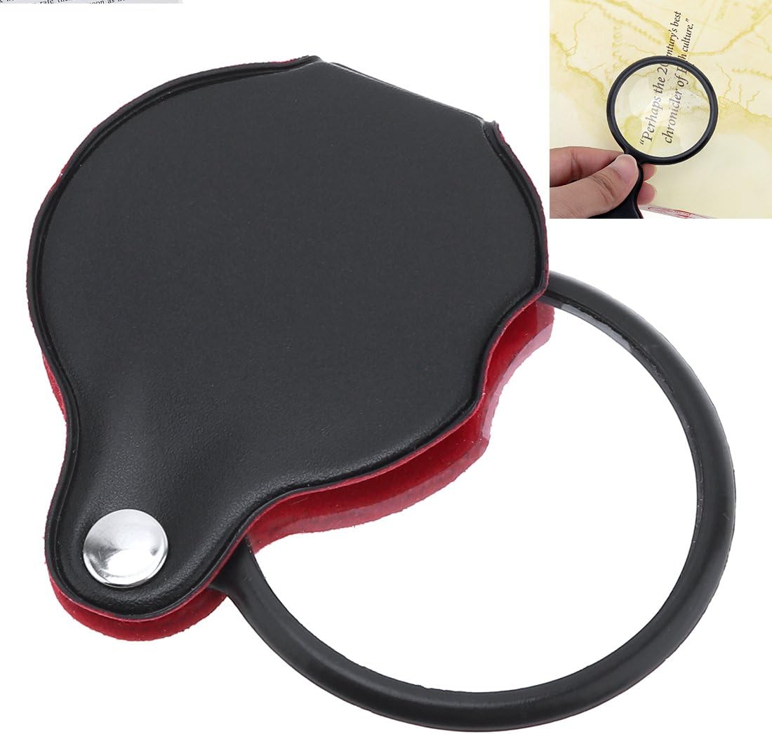 OriGlam 8X Optical Glass Mini Pocket Magnifier, Magnifying Glasses with Cortical Protective Cover for Office/Reading/Hobbies