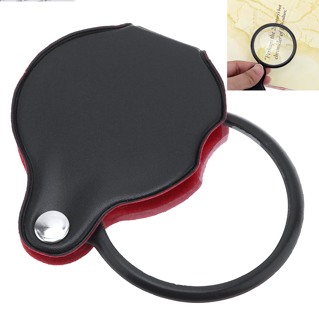 OriGlam Glass Mini Pocket Magnifier, Magnifying Glasses with Cortical Protective Cover for Office/Reading/Hobbies