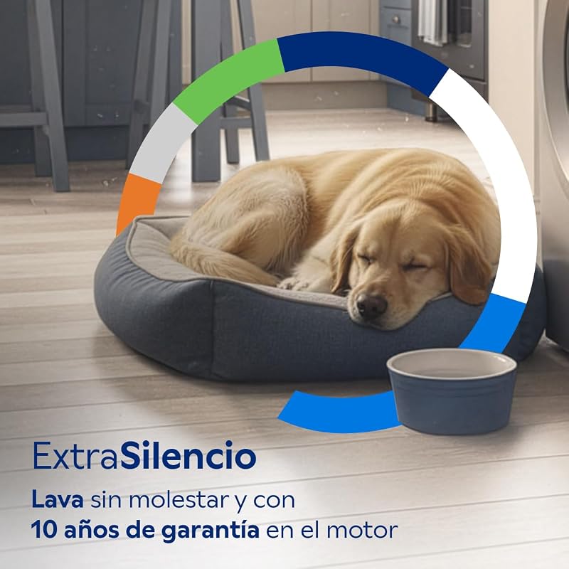 – Lavadora, Libre Instalación, 10 kg, Programa Plancha, Programa Superrápido 15/30 min., Silenciosa, Blanco, 3TS3107BD