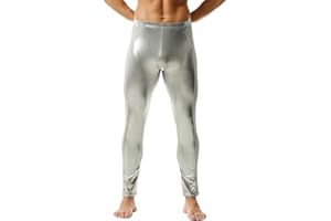 DTODWW Men's Faux Leather Activewear Leggings Slim Fit Tight Pants Long PU Pants Clubwear
