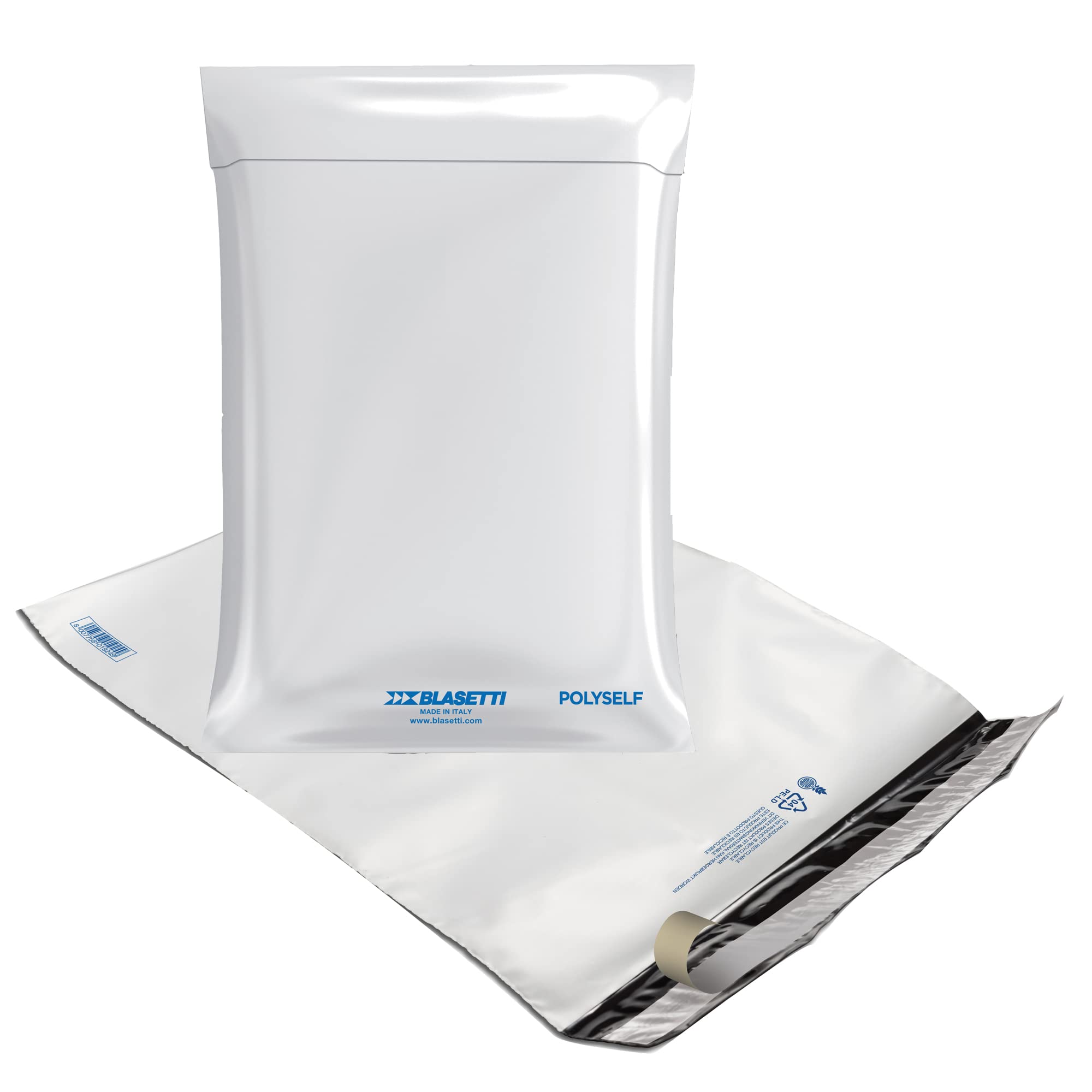 Blasetti 94422 100 Polyself Polyethylene Envelopes for Couriers, White/Grey, 40 x 50 cm, B3