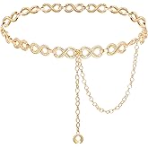 Liutufy Waist Chain Belts Women Girls Metal Belly Link Adjustable Waist Belt for Jeans and Dress
