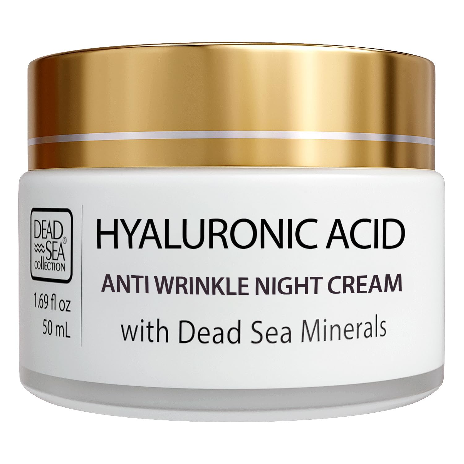 Dead Sea Collection Moisturising Night Face Cream with Hyaluronic Acid – Nourishing Facial Moisturiser with Dead Sea Minerals for Women and Men – All Skin Types (50 ml)