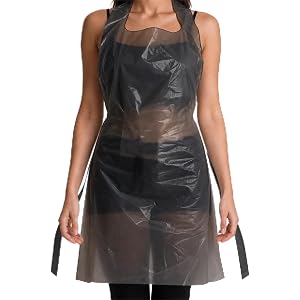 GENERALCARE 100 PCS Disposable PE Aprons, Waterproof Cooking Aprons for Kitchen & Food Service, Individually Wrapped