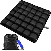 Yonderfume 3D Air Cell Inflatable Seat Cushion, 36 Airbags Airplane Seat Cushion for Long Flights, Pressure Relief for Tailbone & Hip Pain, Wheelchair Cushions with Air Pump