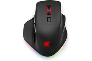 Redragon Large Wireless Gaming Mouse for Big Hands, Tri-Modes 2.4G/Bluetooth/Wired Rechargeable Ergo RGB Mouse with 2 Side Buttons, 12800 DPI, 6 Backlit Modes, Programmable Macro Gamer Mouse